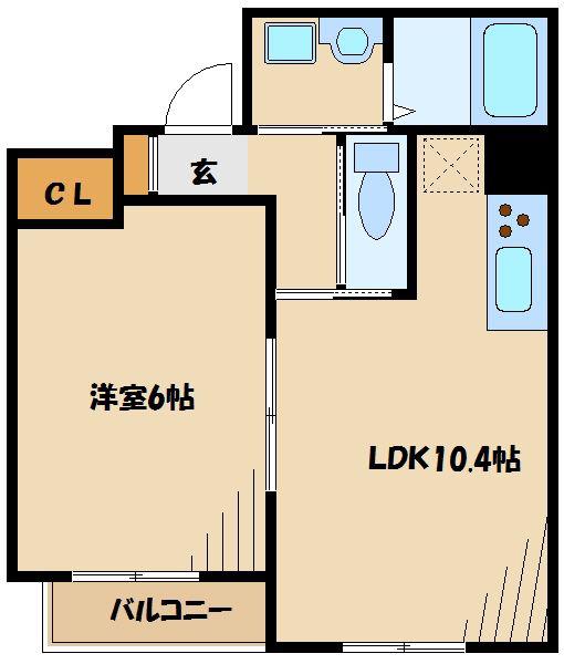 ガーデンコート(1LDK/3階)の間取り写真