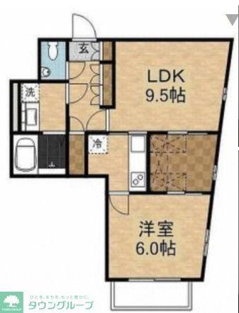 KT-LINKAGE(1LDK/2階)の間取り写真