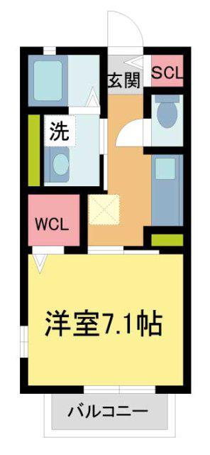ピペリア中山(1K/2階)の間取り写真