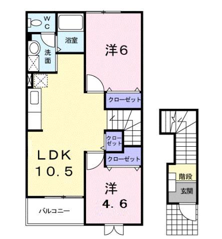 サン・ブリーズ(2LDK/2階)の間取り写真