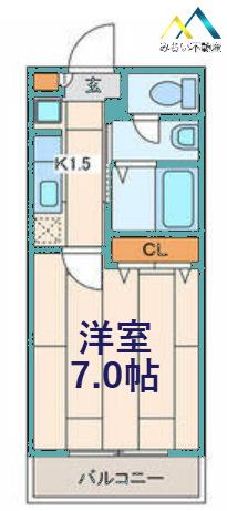メゾン仕立屋(1K/2階)の間取り写真