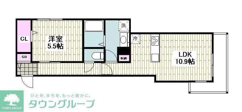 中原4丁目メゾン(1LDK/1階)の間取り写真