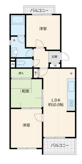 TS GARDEN 小竹向原(3LDK/2階)の間取り写真