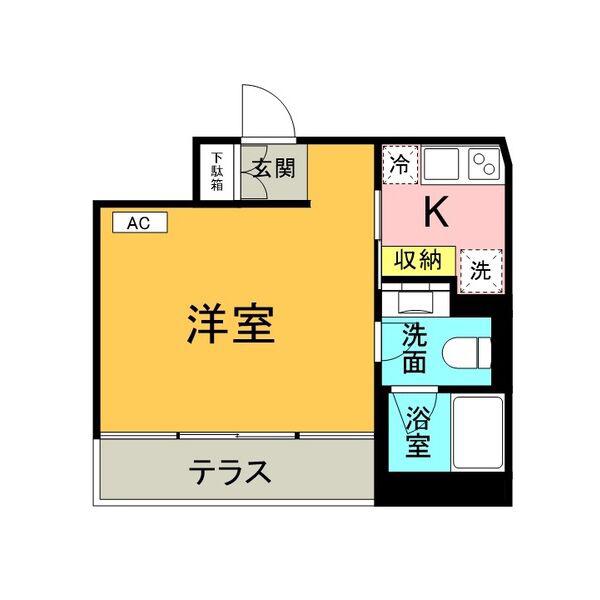 HARVEY RESIDENCE 覚王山(ワンルーム/6階)の間取り写真