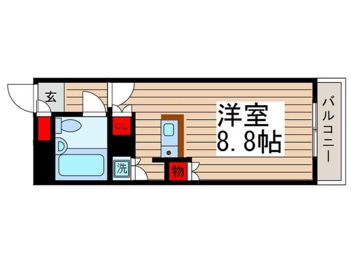 ローズマンションA26番館(ワンルーム/3階)の間取り写真