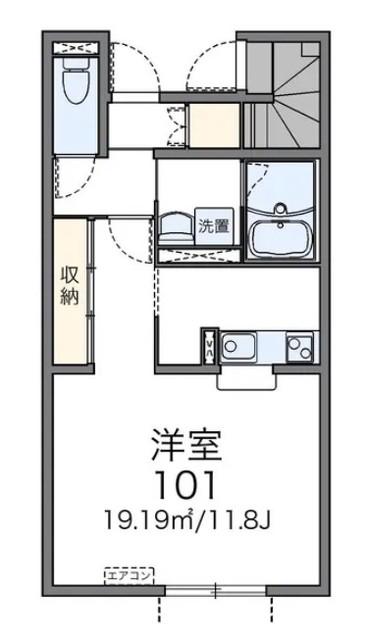 レオネクストフジハイム(1K/1階)の間取り写真