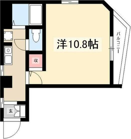 クレセール花の木(1K/2階)の間取り写真