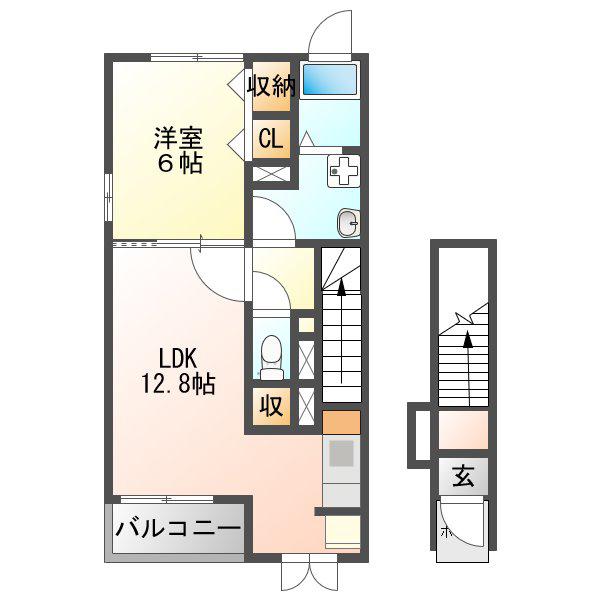 フォレスティー21(1LDK/2階)の間取り写真