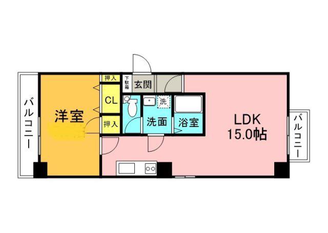 メゾンイヨ(1LDK/3階)の間取り写真