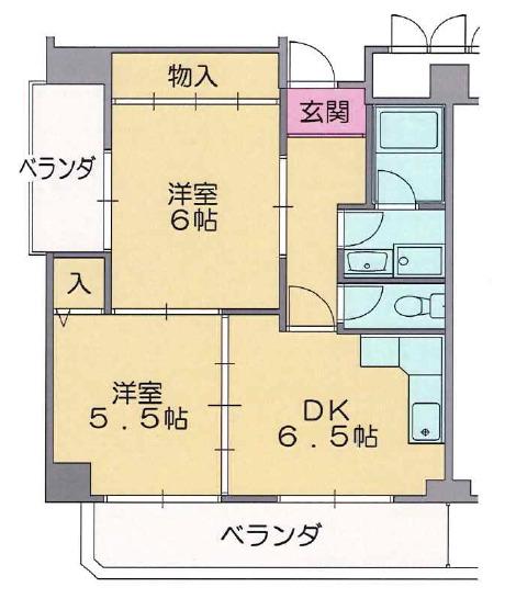 グレイスパイン(2DK/3階)の間取り写真