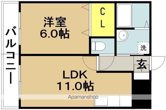 ピーチフローレV(1LDK/2階)の間取り写真