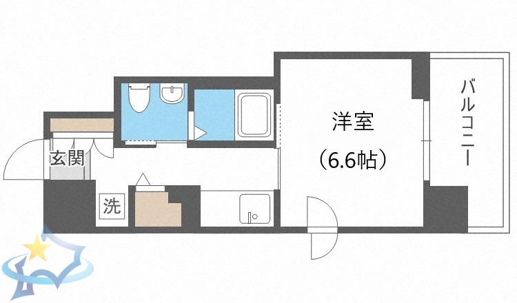 レジディア南1条(1K/8階)の間取り写真