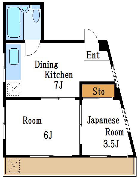 CLOUDNINE南砂(2DK/3階)の間取り写真