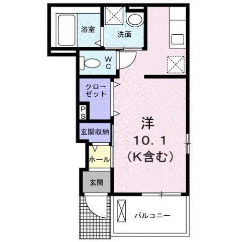 ヴィヴレ広駅前(1K/1階)の間取り写真
