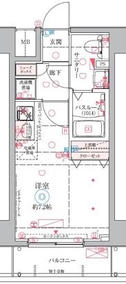 クレヴィスタ大井町(ワンルーム/7階)の間取り写真
