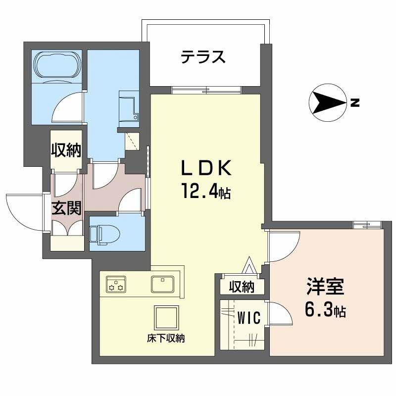 メゾンオリーブIII(1LDK/1階)の間取り写真