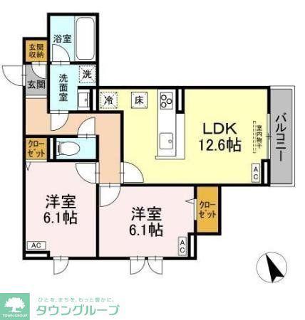 AUSPICIOUS HOUSE(2LDK/1階)の間取り写真
