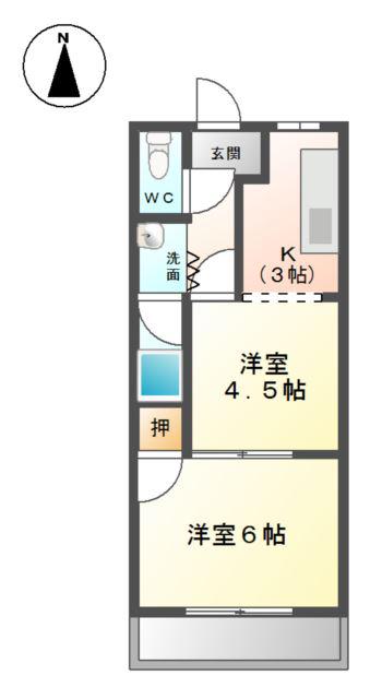ハインスハイム III(2K/1階)の間取り写真
