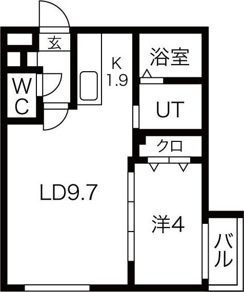 COSMOS(1LDK/2階)の間取り写真