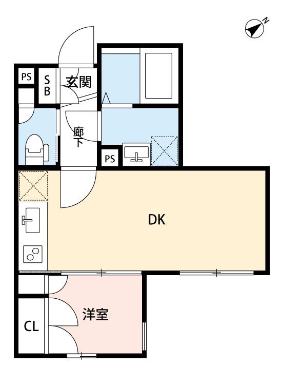 AVANCER南青山(1DK/1階)の間取り写真