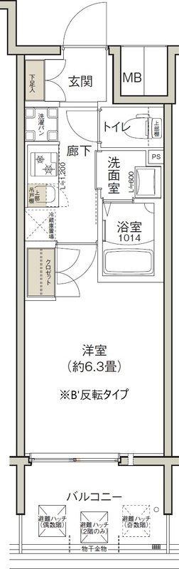 クレストコート靱公園(1K/4階)の間取り写真