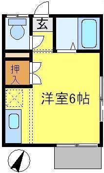 メロディーハイツリンナ(ワンルーム/1階)の間取り写真