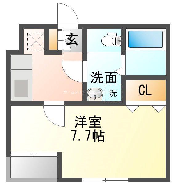 メゾンデール(1K/3階)の間取り写真
