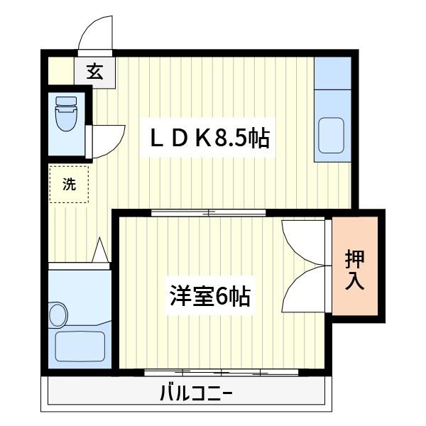クロノス蕨(1LDK/2階)の間取り写真