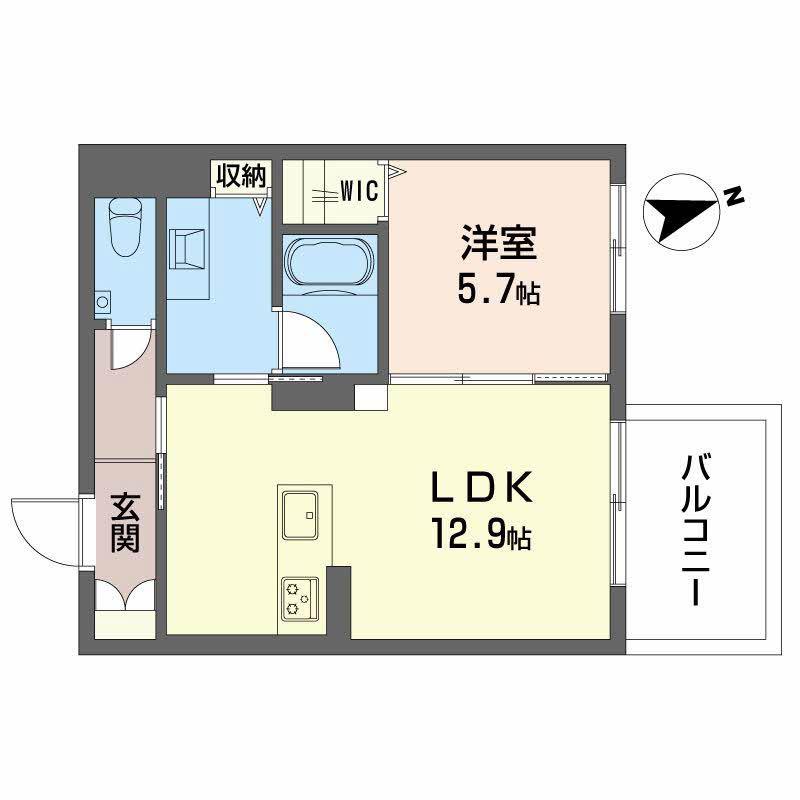 WISTAR HILLS ATSUTA(1LDK/1階)の間取り写真