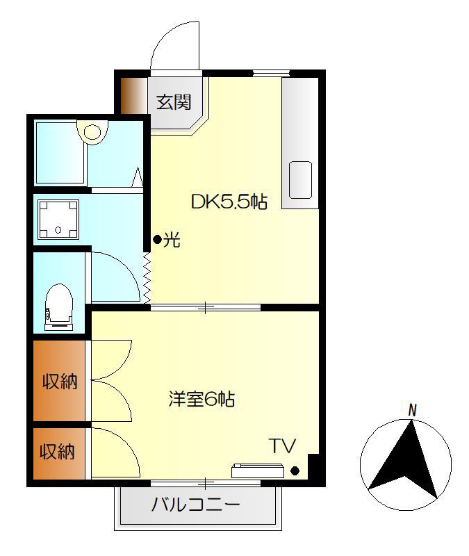 アネックス広(1DK/3階)の間取り写真