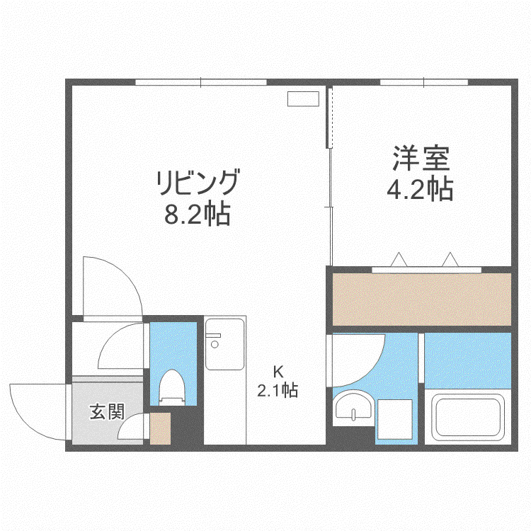PRECIOUS TIME北9条(1LDK/4階)の間取り写真