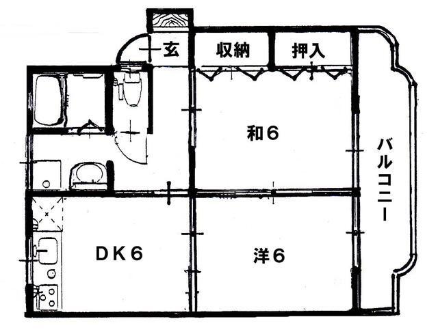 スカイパレスTABATA(2DK/2階)の間取り写真