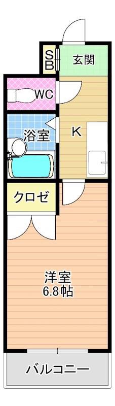 シャトレ柳町I(1K/3階)の間取り写真
