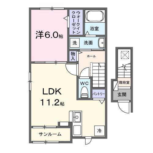 グリーン フォレスト(1LDK/2階)の間取り写真
