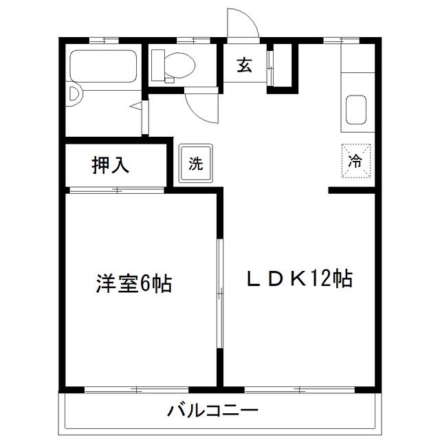グランディ太白V(1LDK/1階)の間取り写真