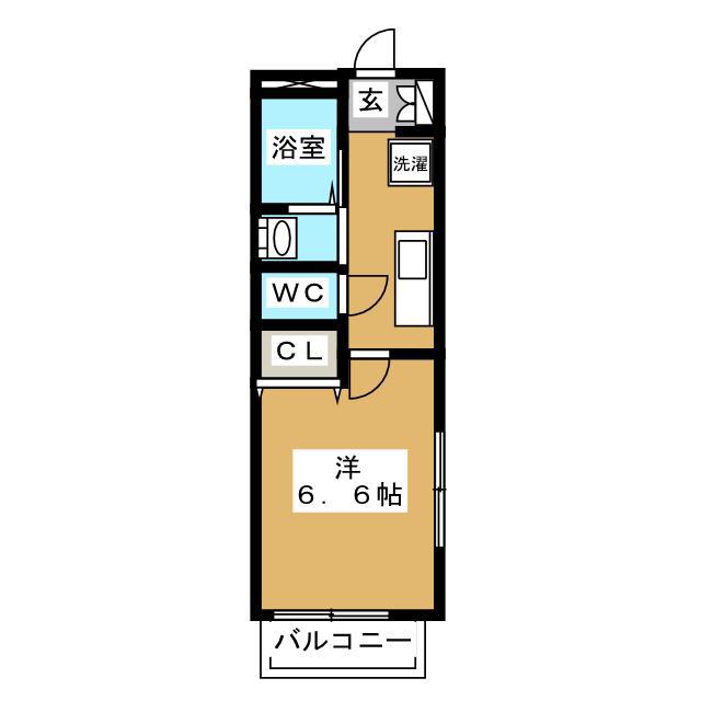 リバーサイド和光(1K/1階)の間取り写真