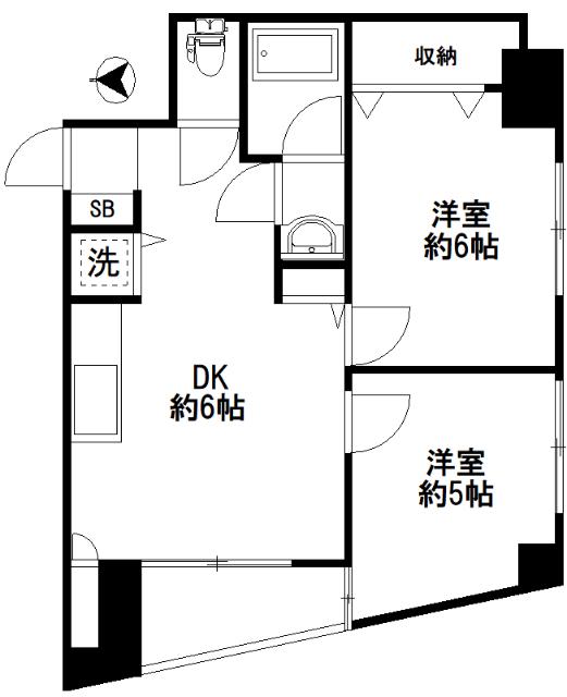 J・RESIDENCE十条(2DK/2階)の間取り写真