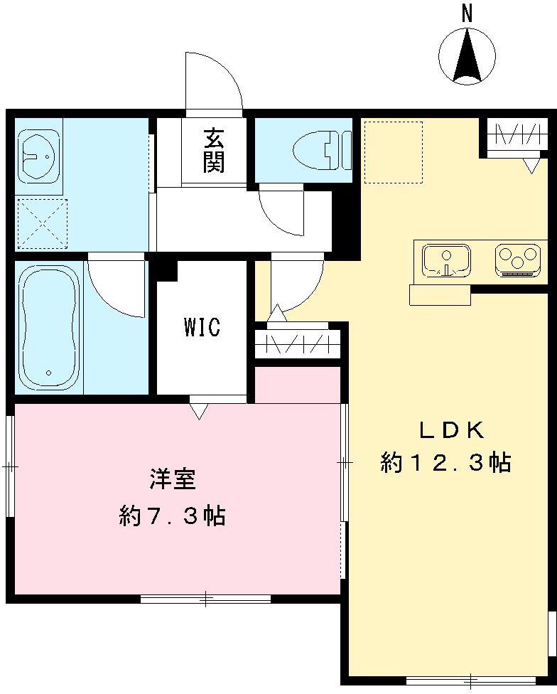 YS COURT 2(1LDK/1階)の間取り写真