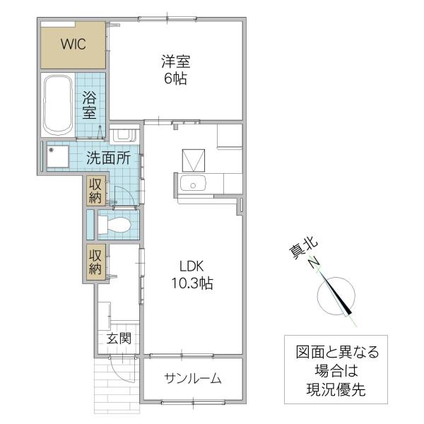 ラリュール(1LDK/1階)の間取り写真