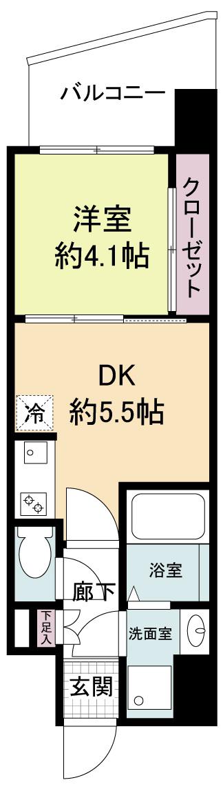 セレニテ難波ミラク参番館(1DK/8階)の間取り写真