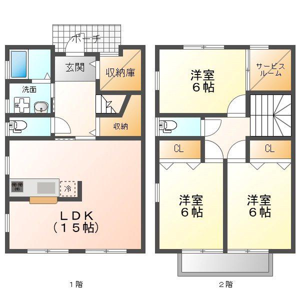 花みずき(3SLDK/1階)の間取り写真