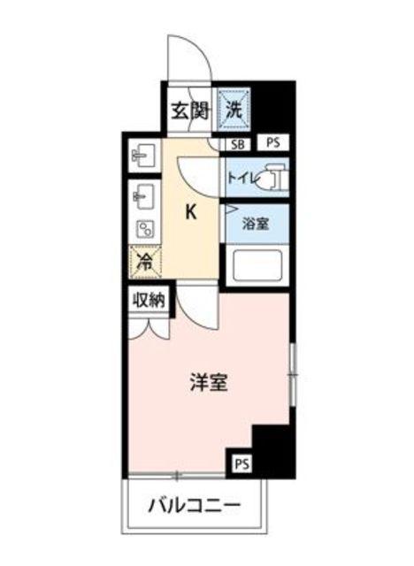 マイナビSTAYフレックス高津(1K/2階)の間取り写真