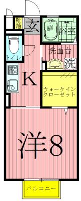 ベルフォーレ(1K/1階)の間取り写真