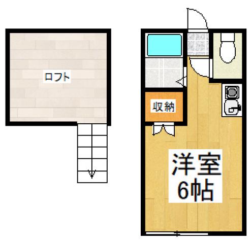 クロノス国分寺(ワンルーム/1階)の間取り写真