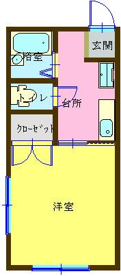 ハイム石田(1K/1階)の間取り写真