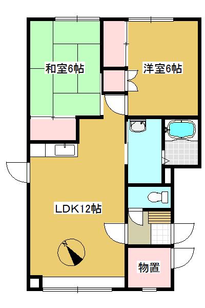 サンテラス63(2LDK/2階)の間取り写真