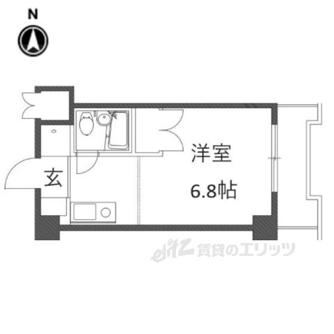 プルーリオン竹鼻(ワンルーム/5階)の間取り写真