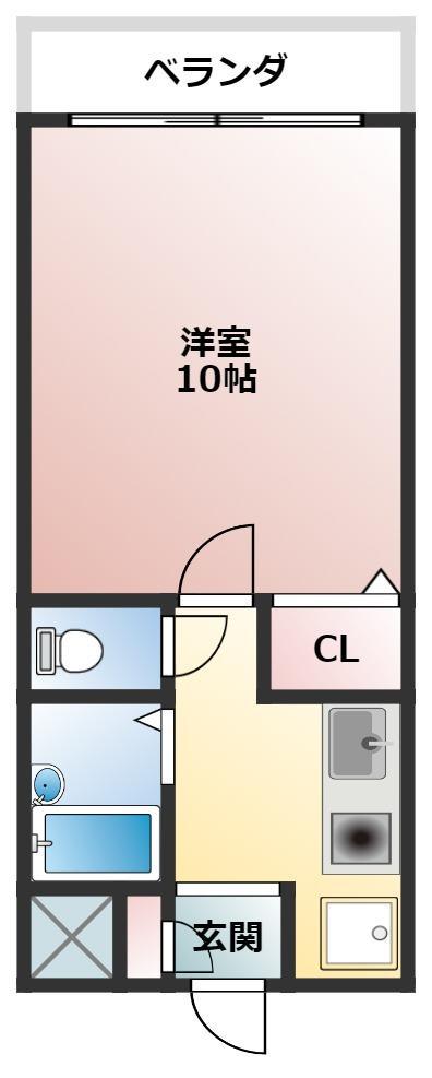 暁21うえきI号館(1K/1階)の間取り写真