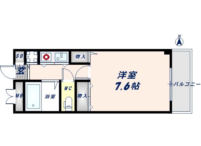 サンモール(1K/12階)の間取り写真