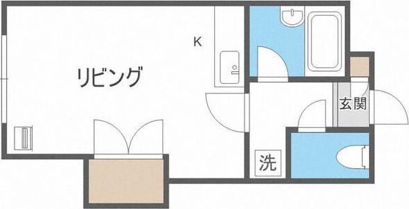 エスハイム(ワンルーム/1階)の間取り写真